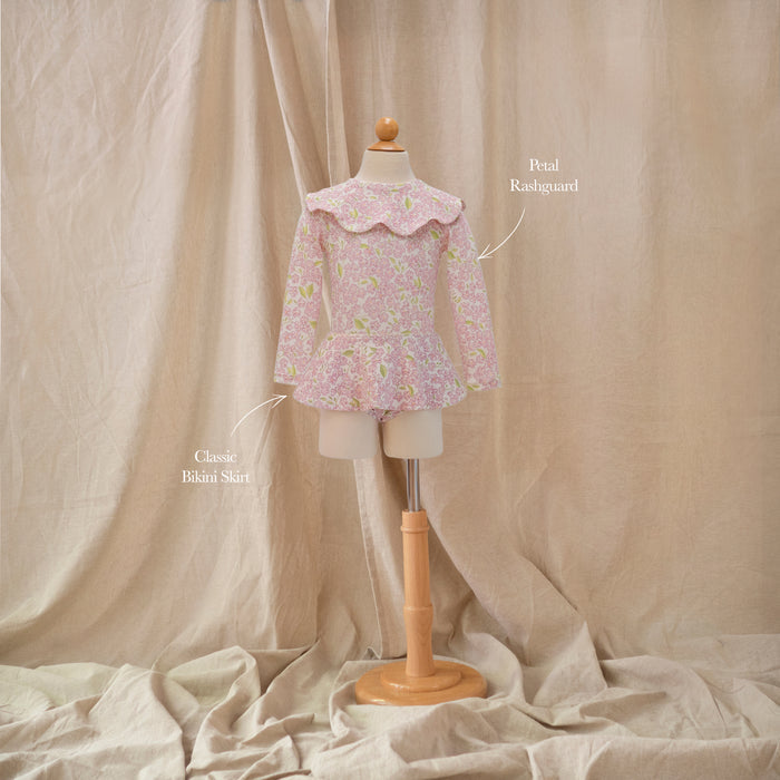 Petit Playa Petal Rashguard in Peony print, sun-safe UPF50+ swimwear for babies and girls — image 6