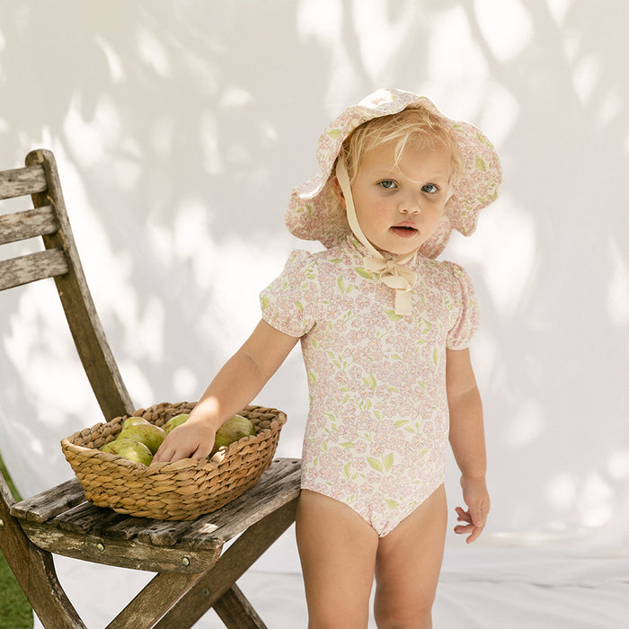 Petit Playa Petal Sun Hat in Peony print, sun-safe UPF50+ sun hat for babies and girls — image 4