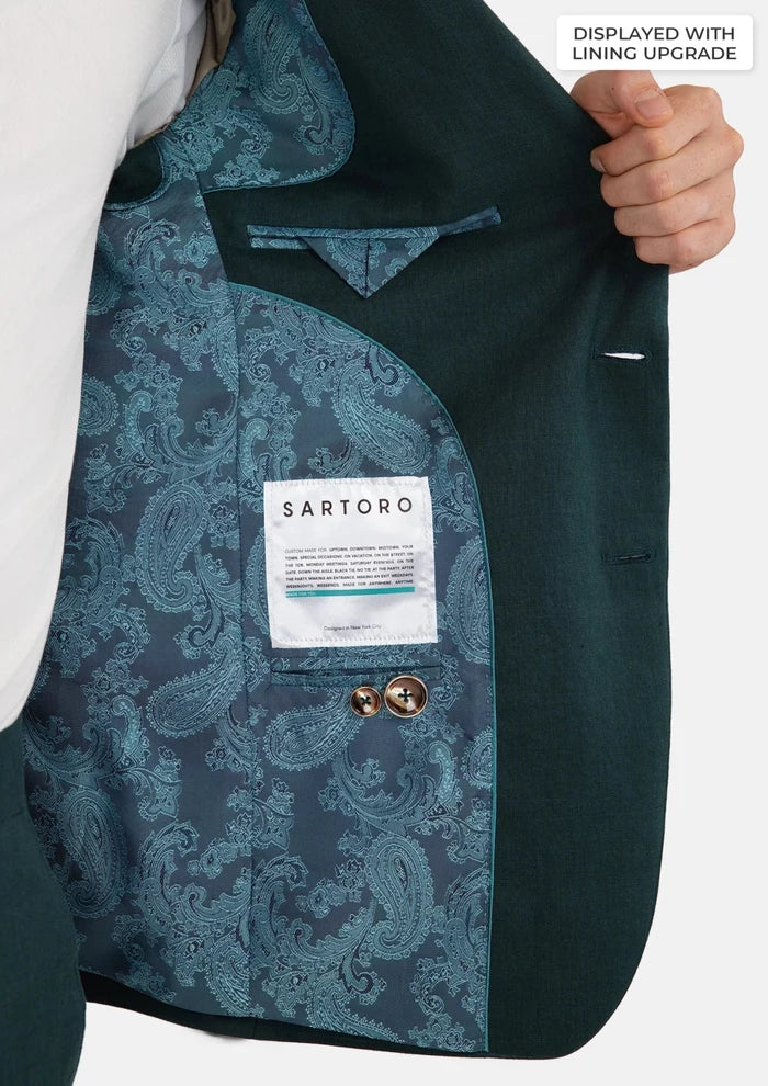 Hudson Phthalo Green Linen Suit - SARTORO