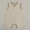 Pin Stripe Romper Beige