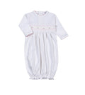 Primrose Dot Smocked Gown and Hat Set