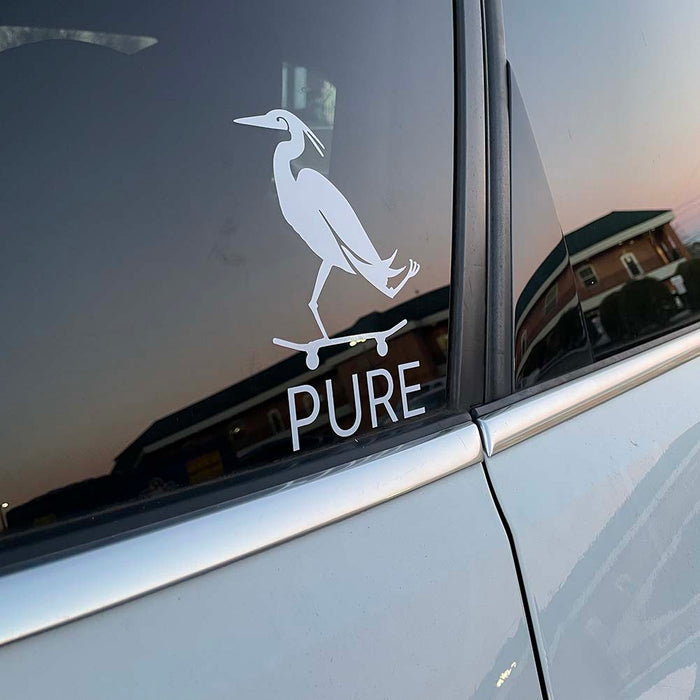 Pure Heron Die Cut Sticker - Pure Boardshop