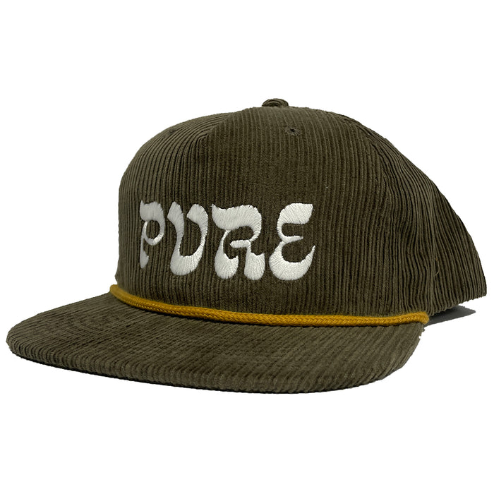 Pure Lazy Corduroy Snapback Hat Muted Green pure boardshop