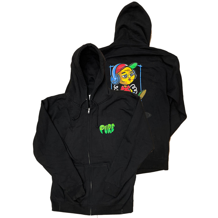 Pure Muzak Zip Hoodie Black pure boardshop