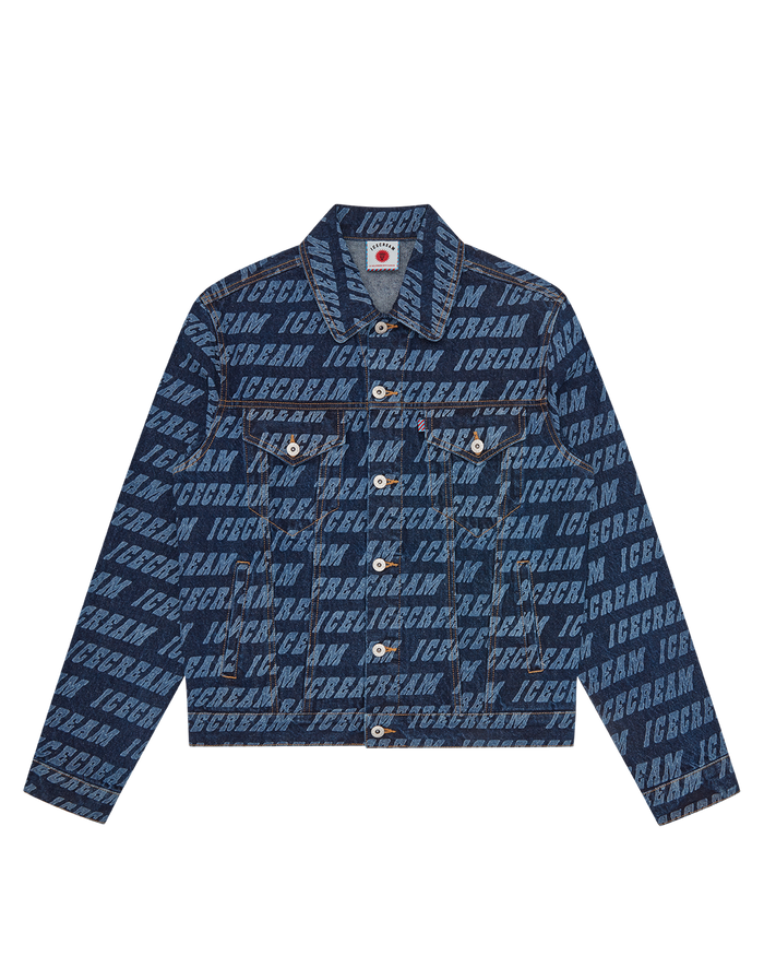 Repeat Logo Denim Trucker Jacket