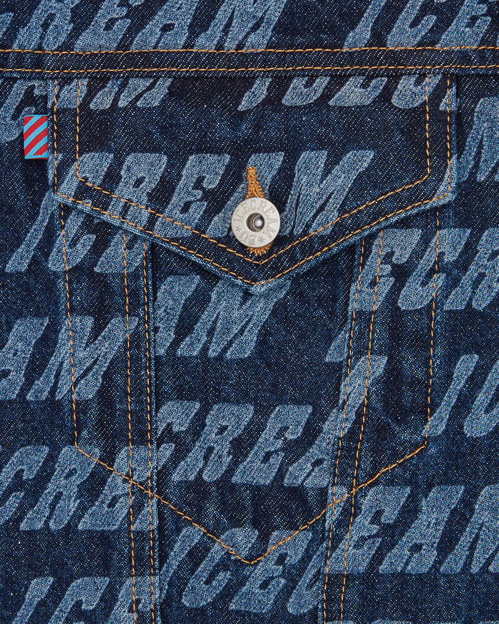 Repeat Logo Denim Trucker Jacket