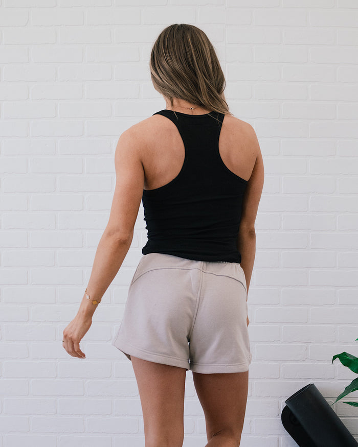 Ribbed Henley Tank - Black  Zenana