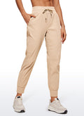 CRZ YOGA Women's Hiking Casual Relaxed Fit Ripstop Jogger Pockets 28'' Raw Linen
