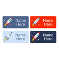 Rocket Rectangle Name Labels 32pk