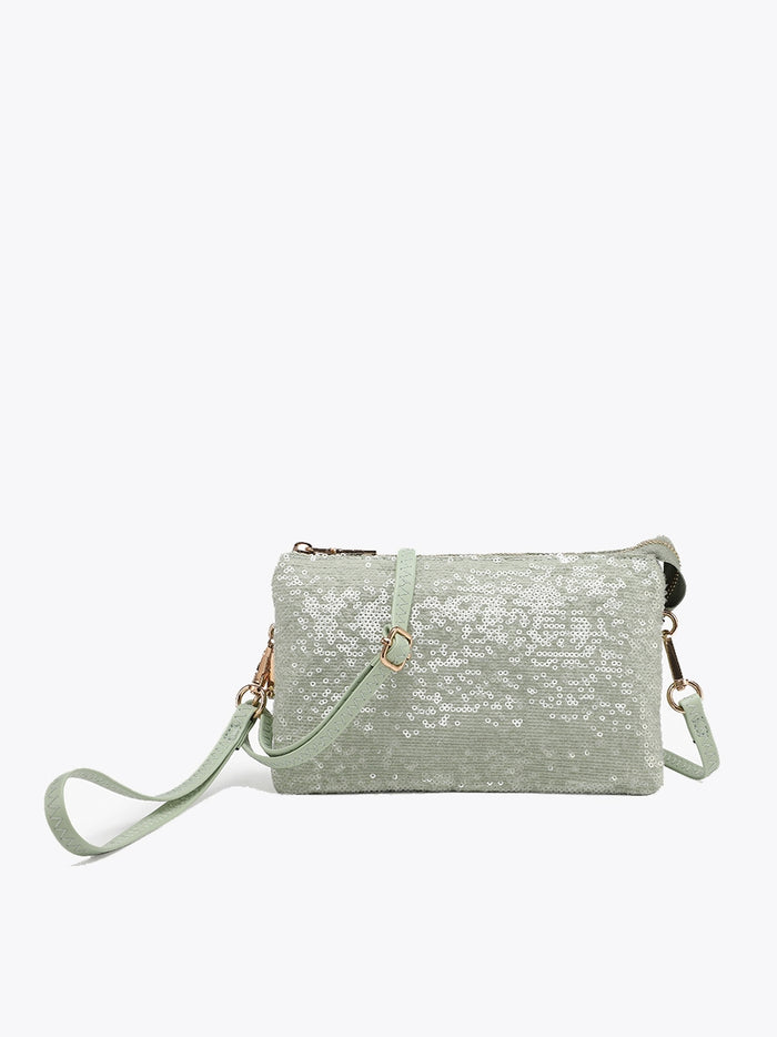 green sequin Riley crossbody