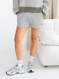 Shay Stripe Jogger Shorts - Safari Green