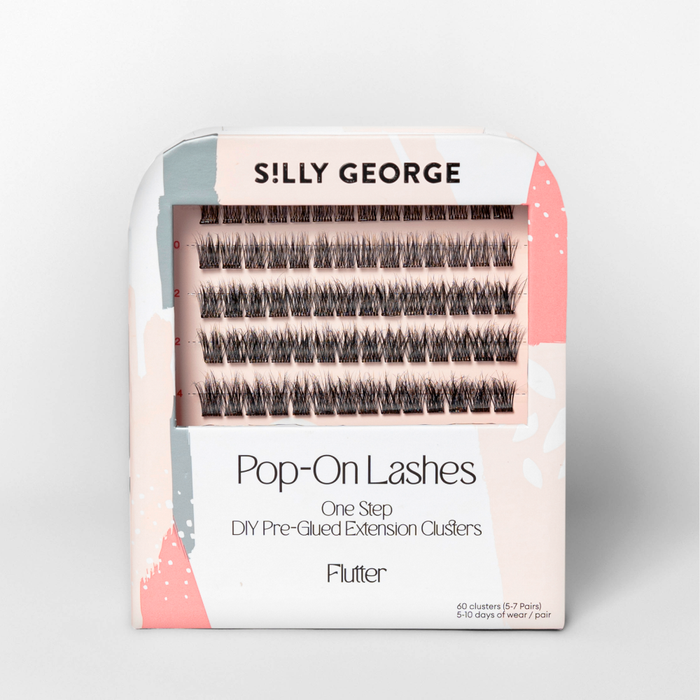Silly George Pop-On Lashes - Flutter Black
