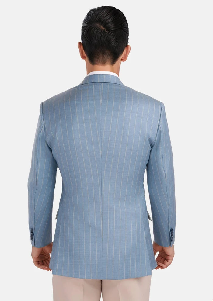 Sky Blue Pinstripe Ellis Jacket - SARTORO