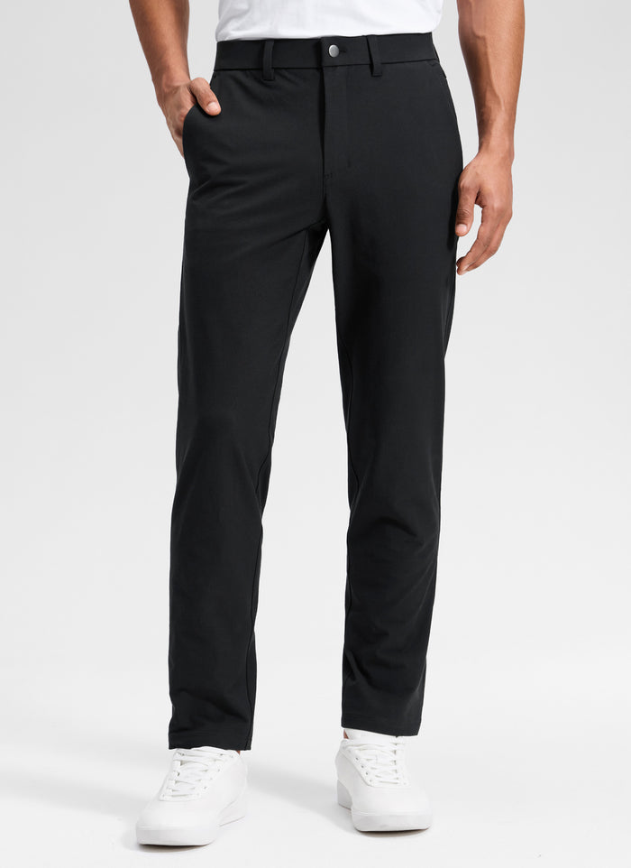 CRZ YOGA Man's Stretch Cotton Golf Mid Rise Pocket Chino Pant 32" Black