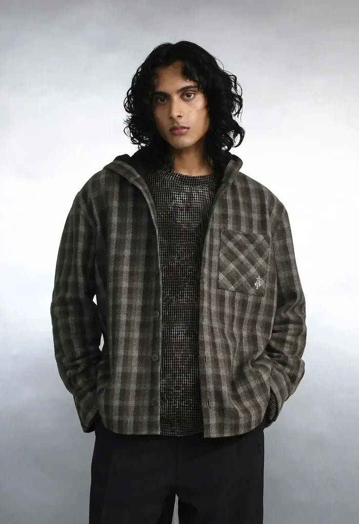 Tartan Over-Shirt With Hood