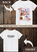 Tiny terror Tee- pink 🎀 striped spooky season postcard Claxton Creations GB