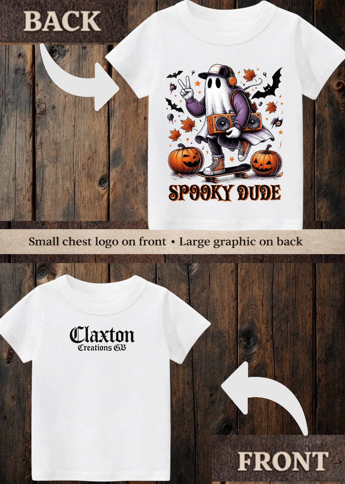Tiny terror Tee- spooky dude 🎃🛹 👻 Claxton Creations GB