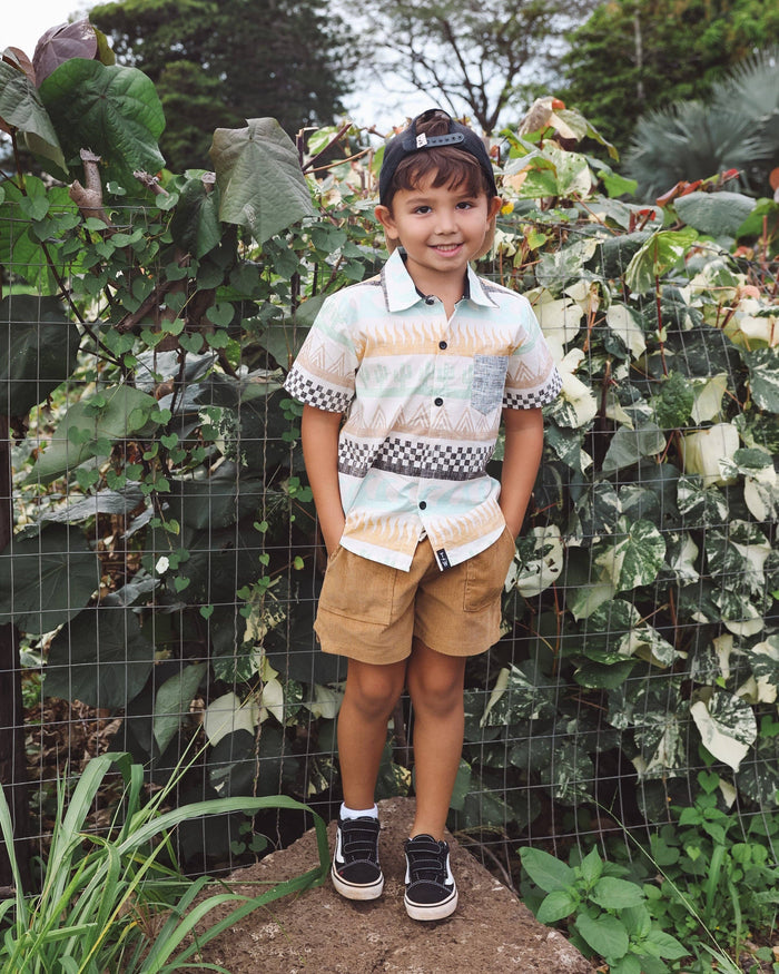 Tiny Whales Button Up Shirt - Surf & Turf