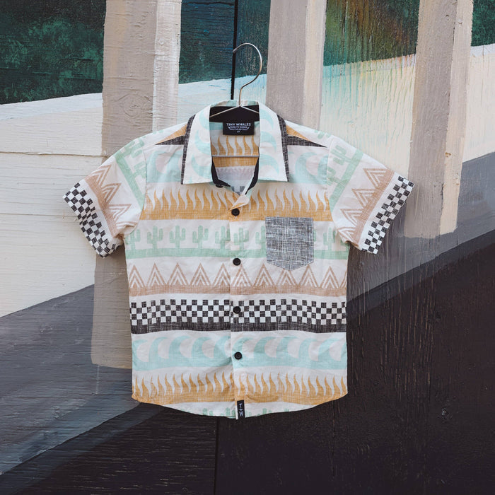 Tiny Whales Button Up Shirt - Surf & Turf