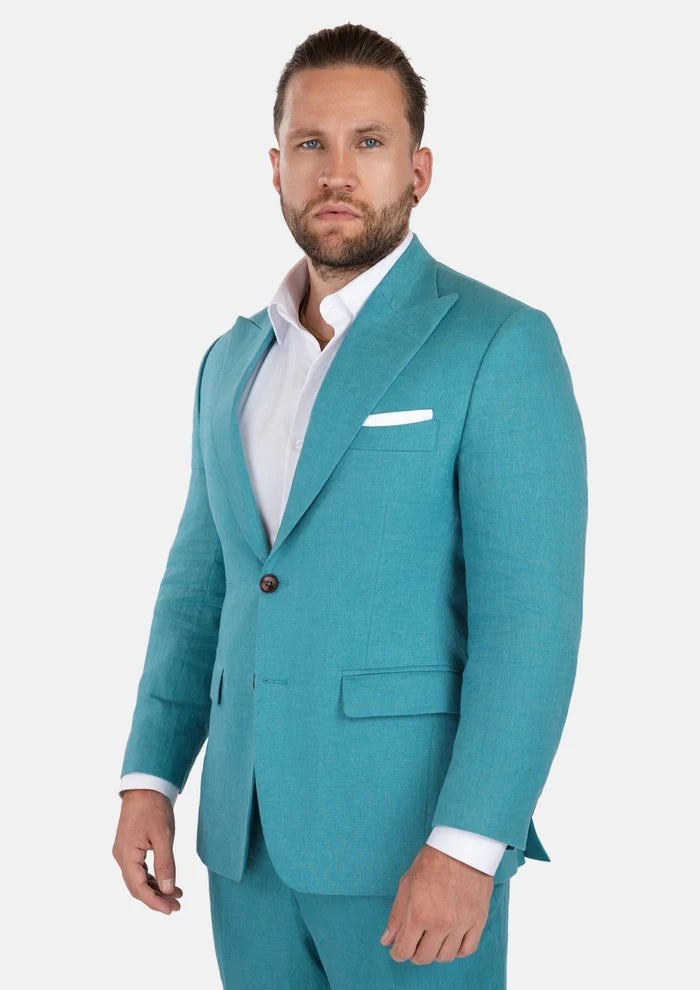 Hudson Turkish Blue Linen Suit - SARTORO