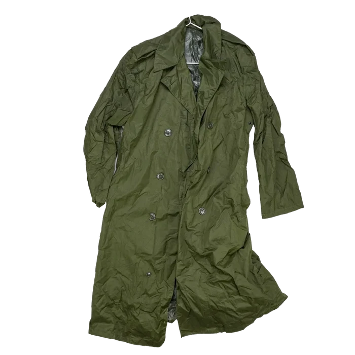 US Army Olive Nylon Raincoat - 36R, Small, Item 2 - US Army Surplus - Rain Jackets