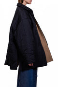 MANCANDY Utility Quilted Coat in blue
