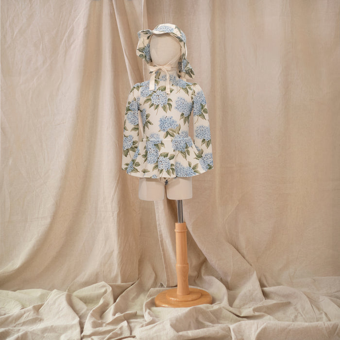 Petit Playa Valentina Long Sleeve Swim Dress in Bloom print, sun-safe UPF50+ swimwear for babies and girls — image 2