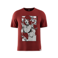 Plain dark red short-sleeve t-shirt shown from the back in size 6XL with a crew neckline.