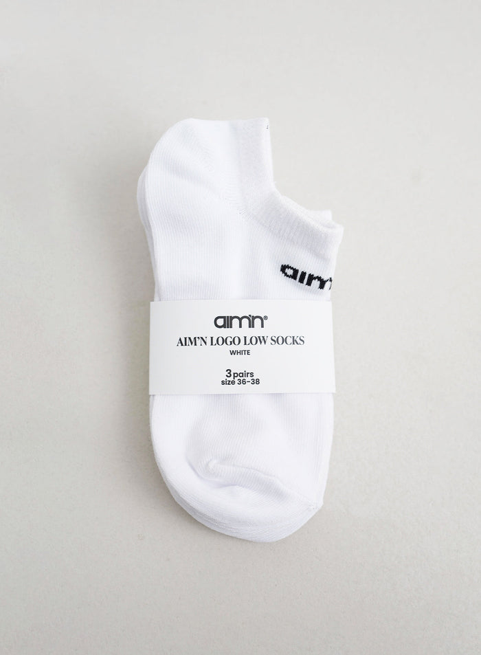 White Aim'n Logo Low Socks 3-Pack