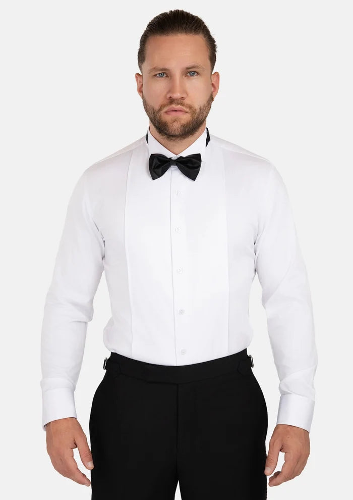 White Bamboo Tuxedo Shirt - SARTORO