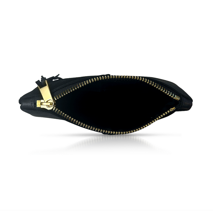 Wildwood Oyster Co. Makeup Bag in Black Leather