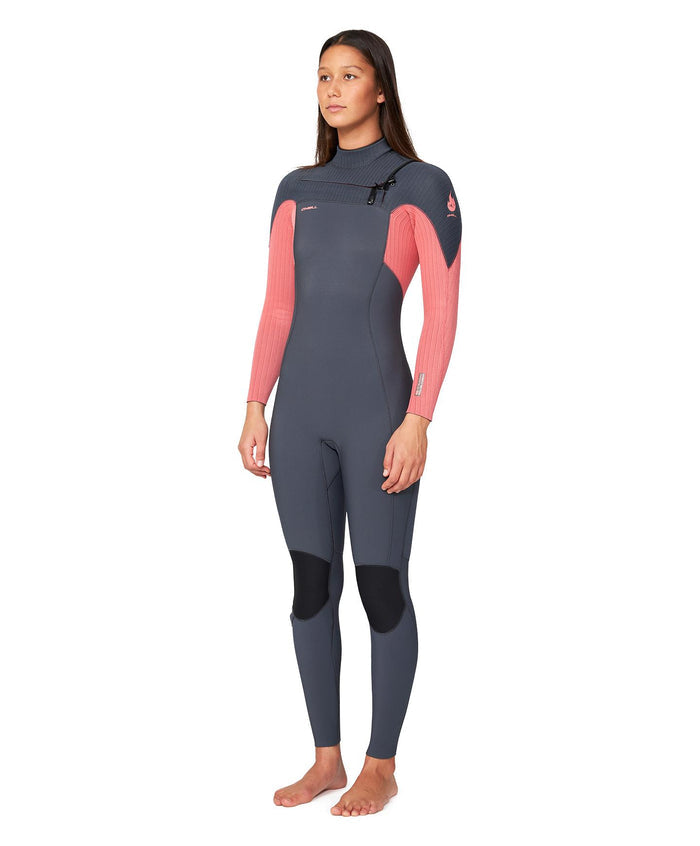Women's HyperFire 3/2mm Steamer Chest Zip - Coral